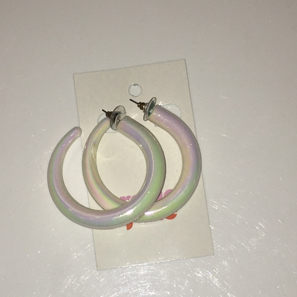 never worn* holographic retro earrings